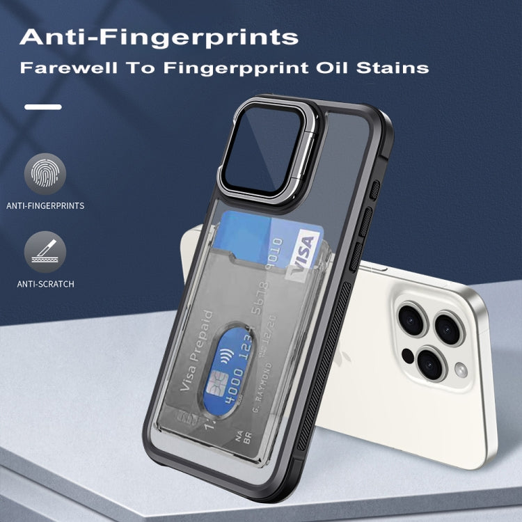 For iPhone 14 Plus Card Bag Holder Acrylic Hybrid TPU Phone Case