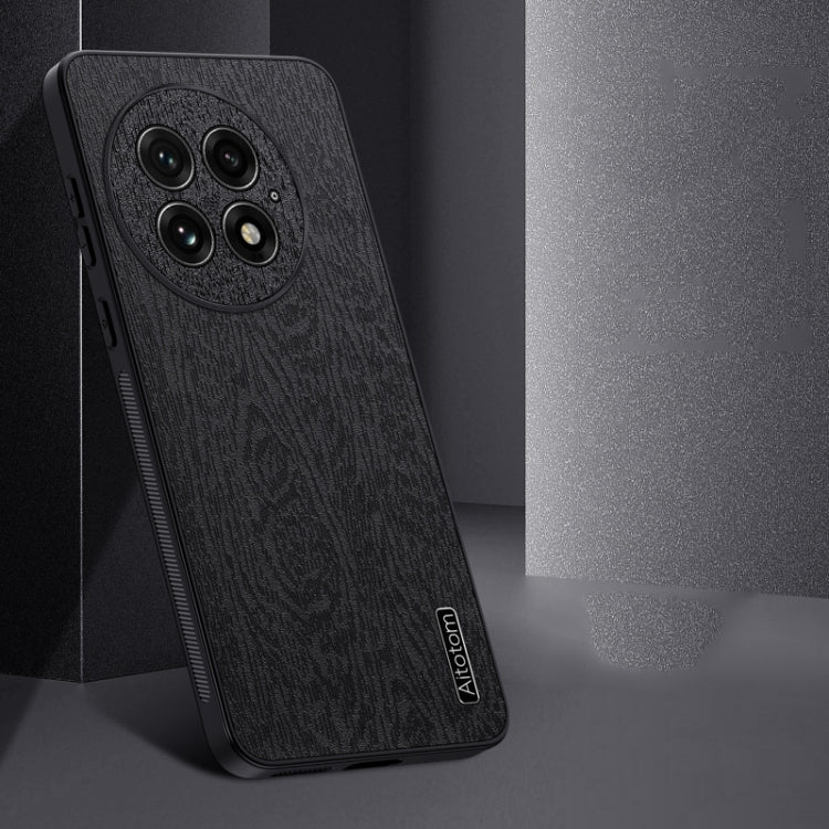 For OnePlus 13 Tree Bark Leather Shockproof Phone Case