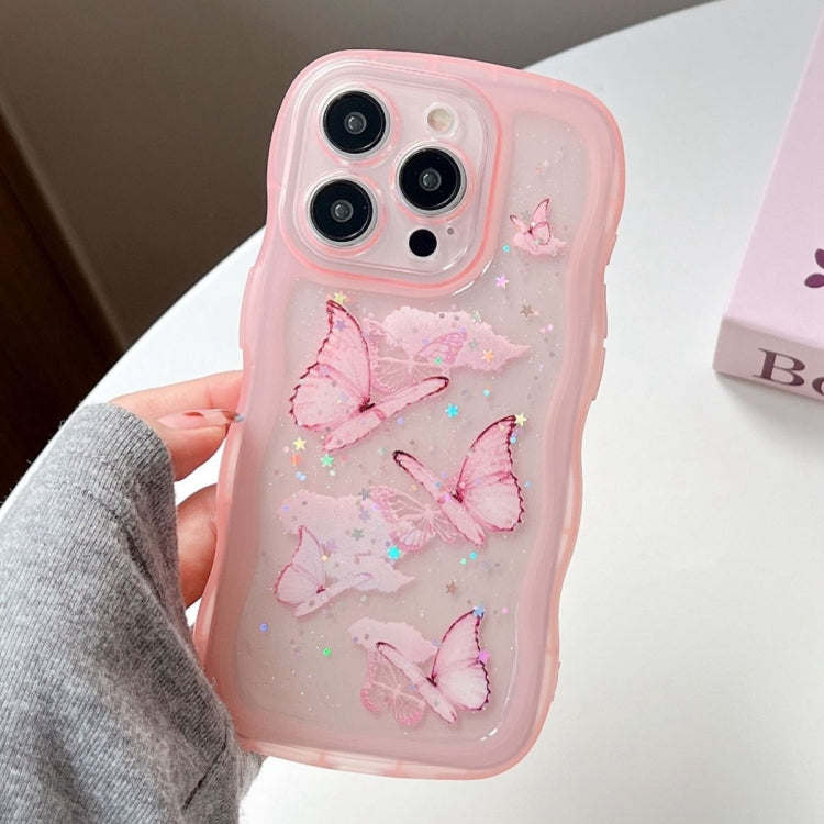 For iPhone 13 Pro Max Wave Edge Butterfly TPU Hybrid PC Phone Case