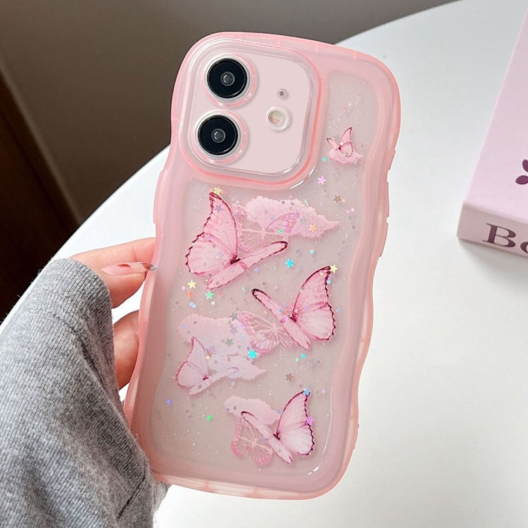 For iPhone 11 Wave Edge Butterfly TPU Hybrid PC Phone Case
