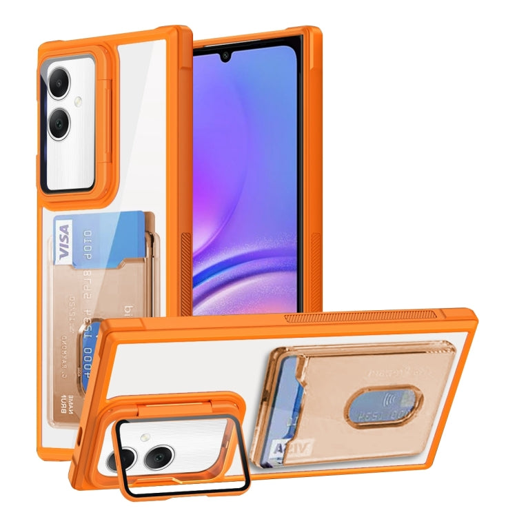 For Samsung Galaxy A05 4G Card Bag Holder Acrylic Hybrid TPU Phone Case