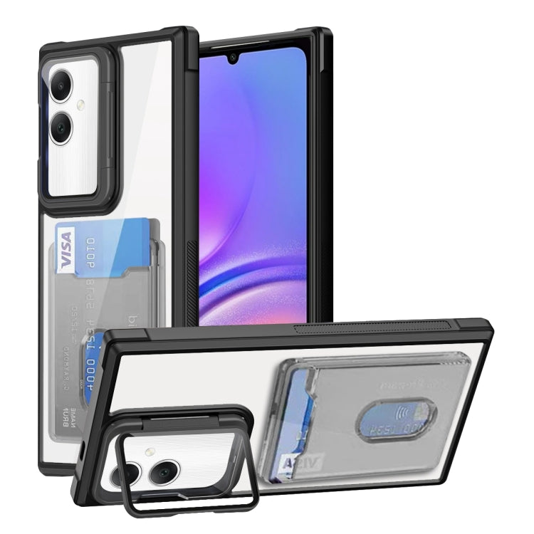 For Samsung Galaxy A05 4G Card Bag Holder Acrylic Hybrid TPU Phone Case