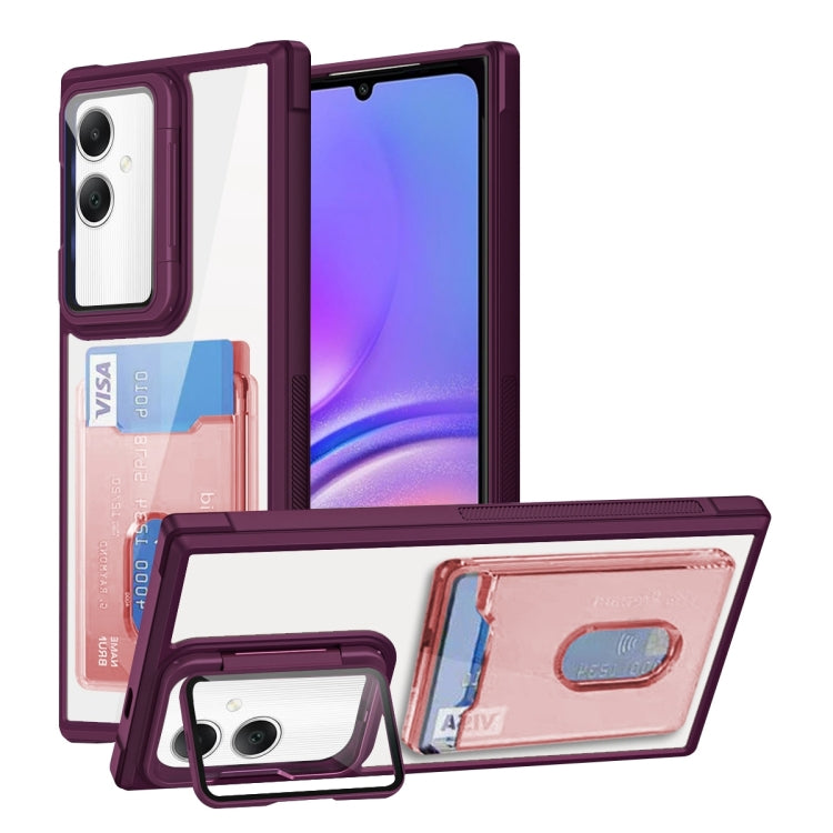 For Samsung Galaxy A05 4G Card Bag Holder Acrylic Hybrid TPU Phone Case