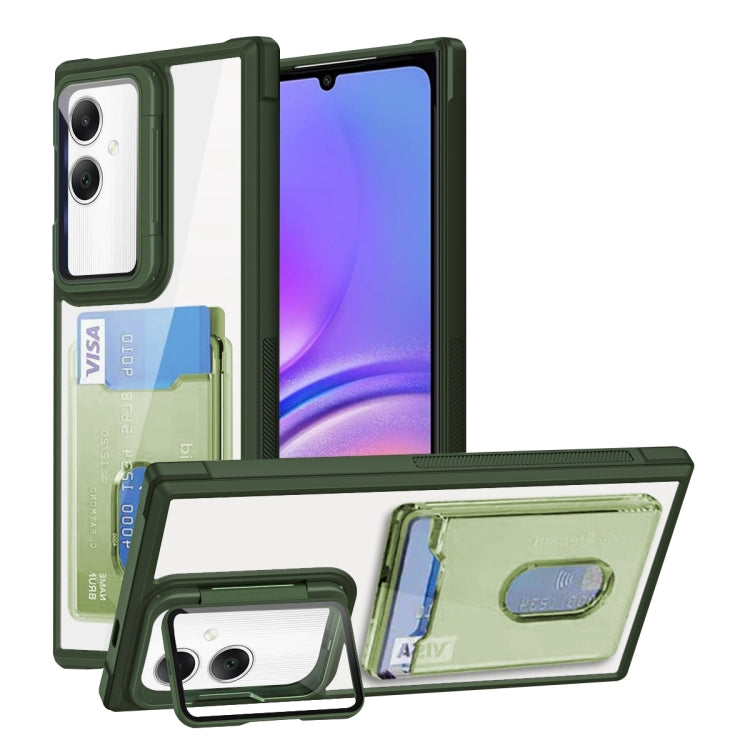 For Samsung Galaxy A05 4G Card Bag Holder Acrylic Hybrid TPU Phone Case