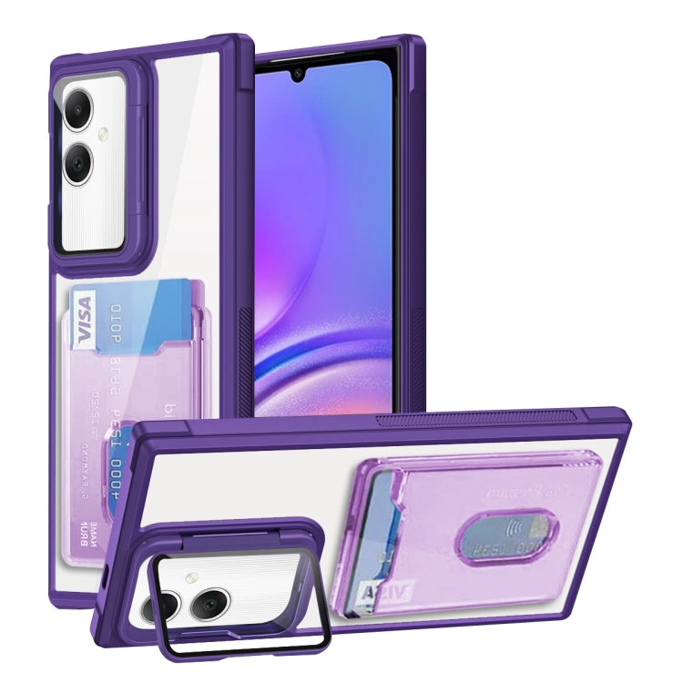 For Samsung Galaxy A05 4G Card Bag Holder Acrylic Hybrid TPU Phone Case