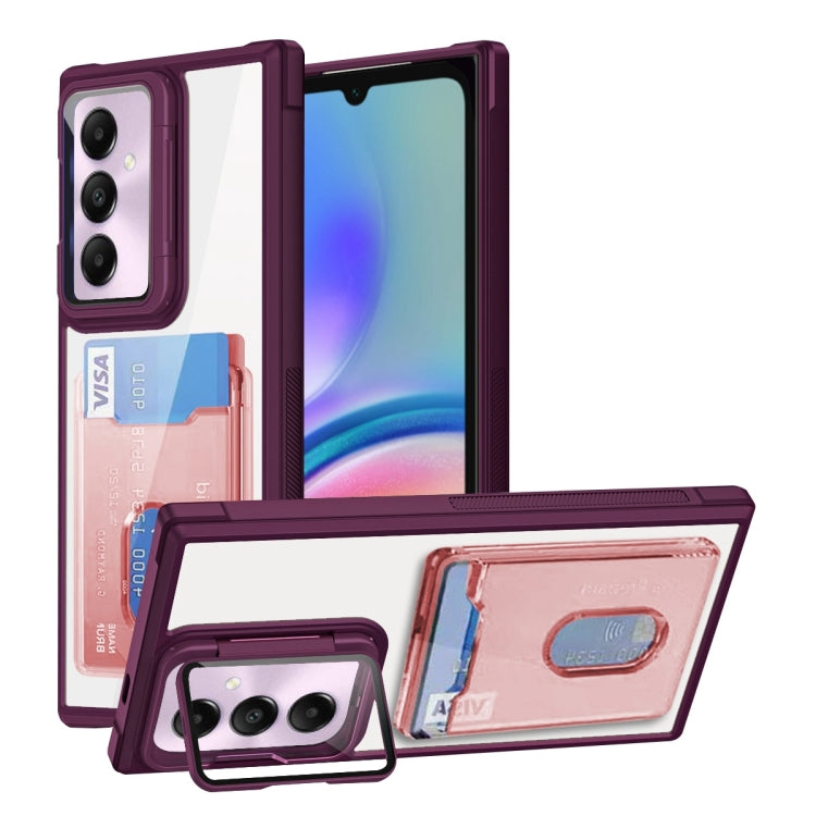 For Samsung Galaxy A05s 4G Card Bag Holder Acrylic Hybrid TPU Phone Case
