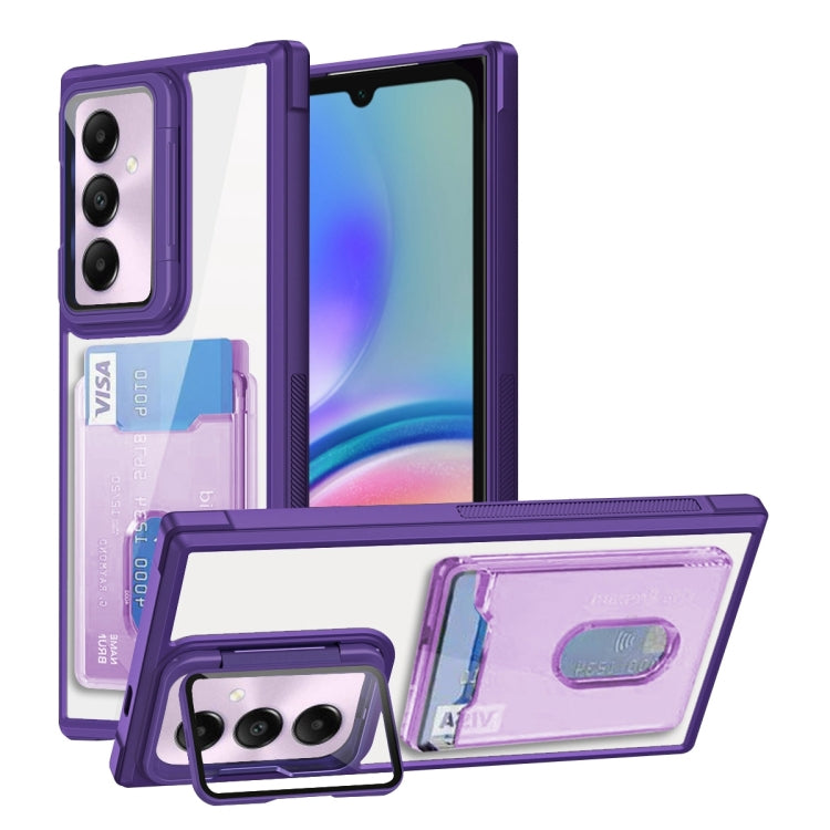 For Samsung Galaxy A05s 4G Card Bag Holder Acrylic Hybrid TPU Phone Case