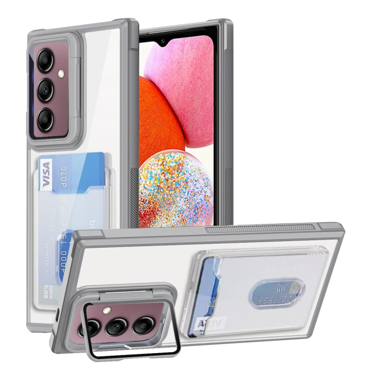 For Samsung Galaxy A14 4G Card Bag Holder Acrylic Hybrid TPU Phone Case
