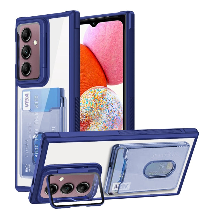 For Samsung Galaxy A14 4G Card Bag Holder Acrylic Hybrid TPU Phone Case