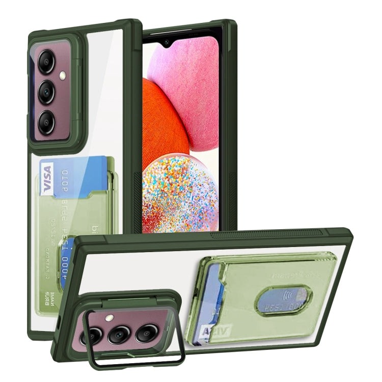 For Samsung Galaxy A14 4G Card Bag Holder Acrylic Hybrid TPU Phone Case
