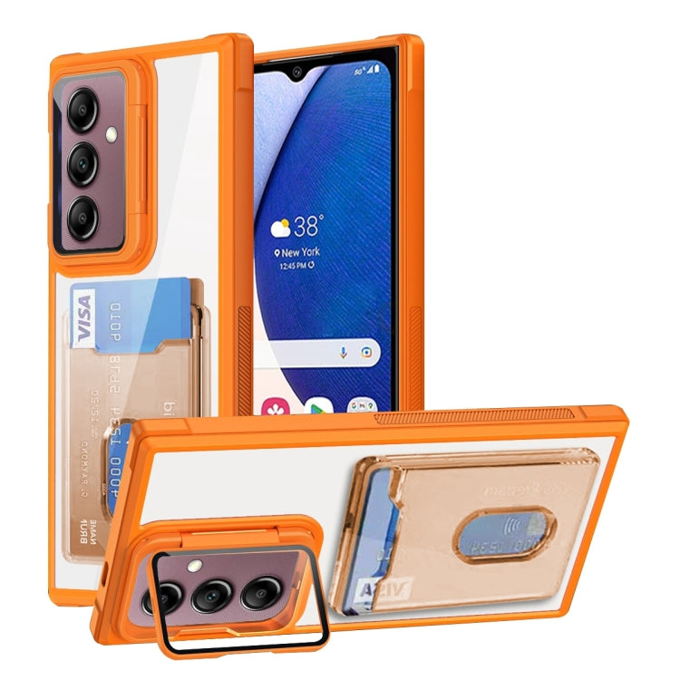 For Samsung Galaxy A14 5G Card Bag Holder Acrylic Hybrid TPU Phone Case