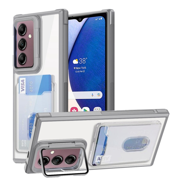 For Samsung Galaxy A14 5G Card Bag Holder Acrylic Hybrid TPU Phone Case