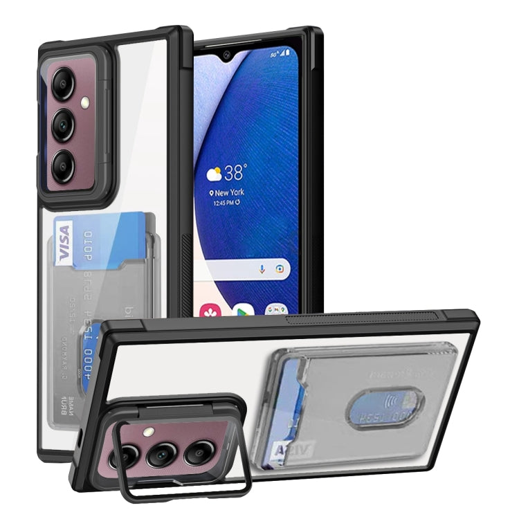 For Samsung Galaxy A14 5G Card Bag Holder Acrylic Hybrid TPU Phone Case