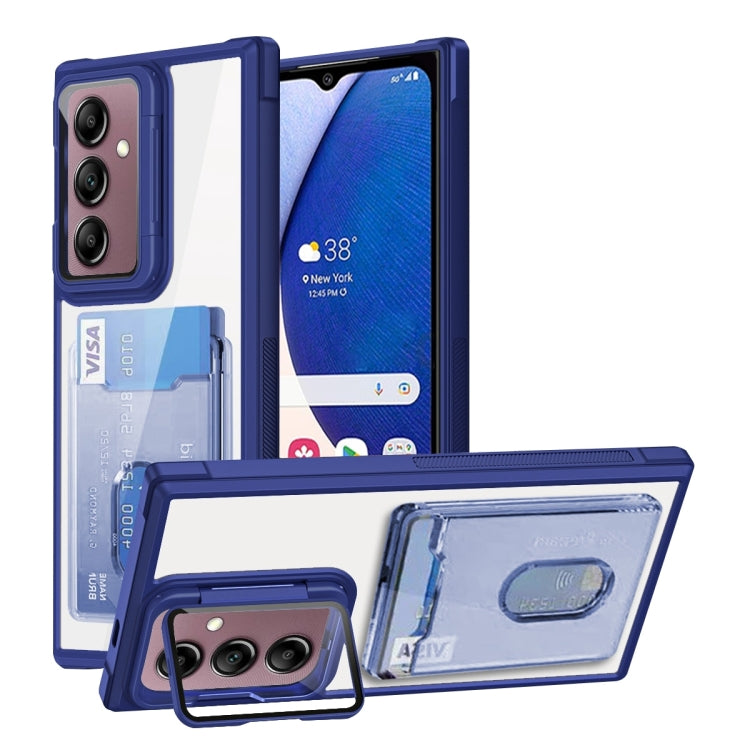For Samsung Galaxy A14 5G Card Bag Holder Acrylic Hybrid TPU Phone Case