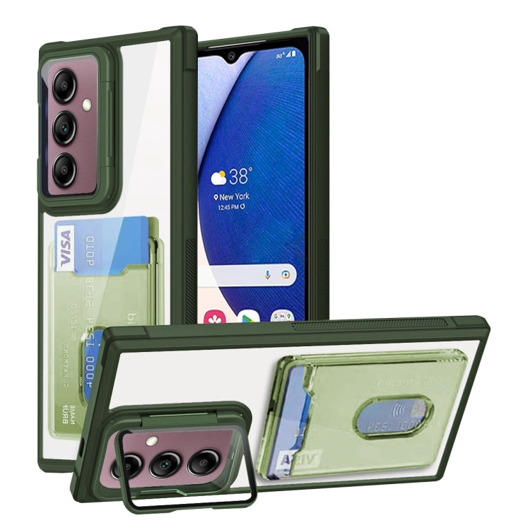 For Samsung Galaxy A14 5G Card Bag Holder Acrylic Hybrid TPU Phone Case
