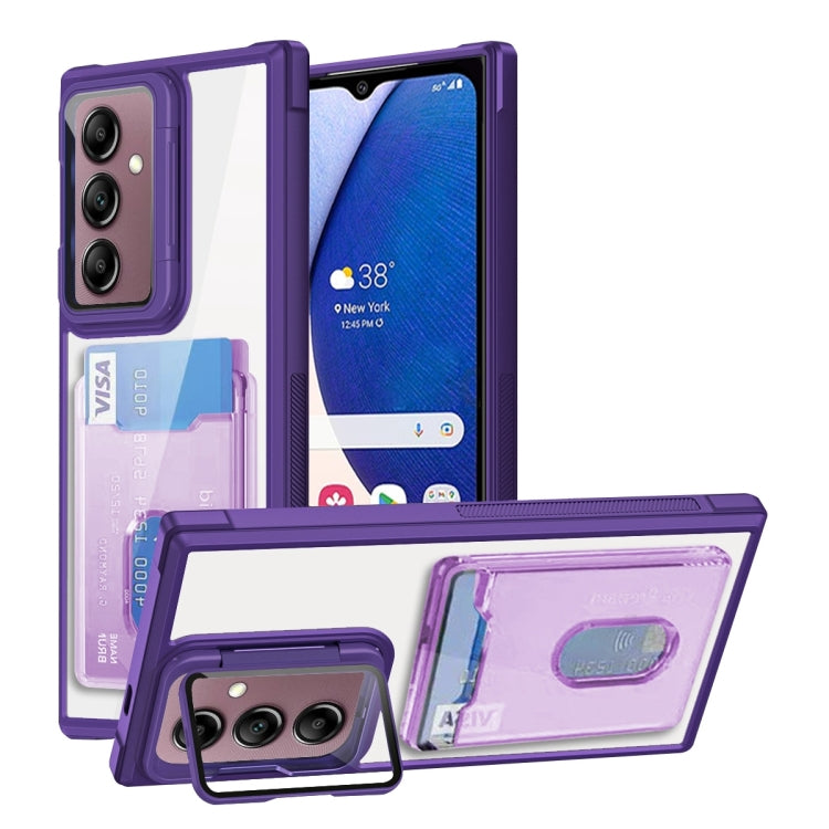 For Samsung Galaxy A14 5G Card Bag Holder Acrylic Hybrid TPU Phone Case