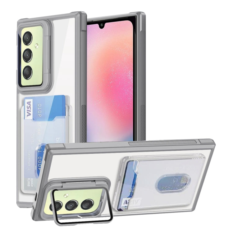 For Samsung Galaxy A24 Card Bag Holder Acrylic Hybrid TPU Phone Case