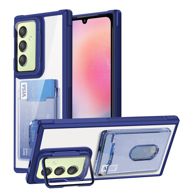 For Samsung Galaxy A24 Card Bag Holder Acrylic Hybrid TPU Phone Case
