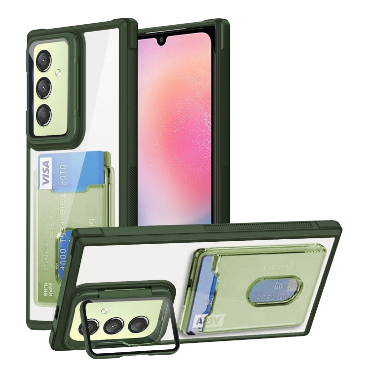 For Samsung Galaxy A24 Card Bag Holder Acrylic Hybrid TPU Phone Case