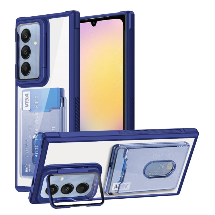 For Samsung Galaxy A25 Global Card Bag Holder Acrylic Hybrid TPU Phone Case