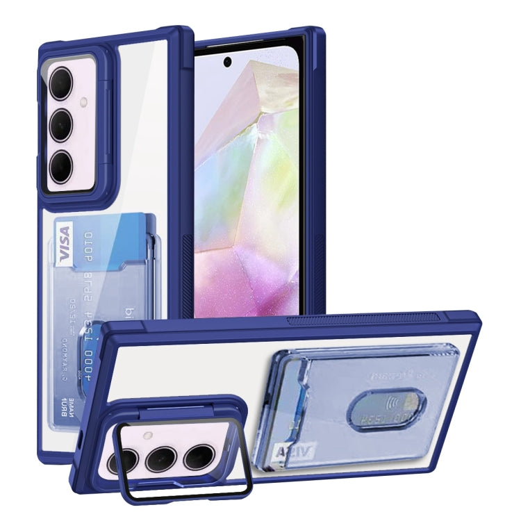 For Samsung Galaxy A35 Global Card Bag Holder Acrylic Hybrid TPU Phone Case