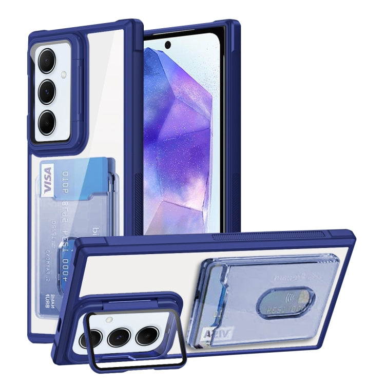 For Samsung Galaxy A55  Global Card Bag Holder Acrylic Hybrid TPU Phone Case