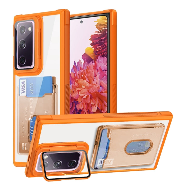 For Samsung Galaxy S20 FE Card Bag Holder Acrylic Hybrid TPU Phone Case