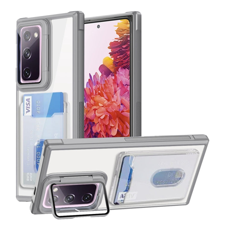 For Samsung Galaxy S20 FE Card Bag Holder Acrylic Hybrid TPU Phone Case