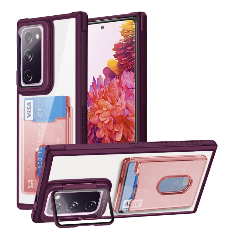 For Samsung Galaxy S20 FE Card Bag Holder Acrylic Hybrid TPU Phone Case