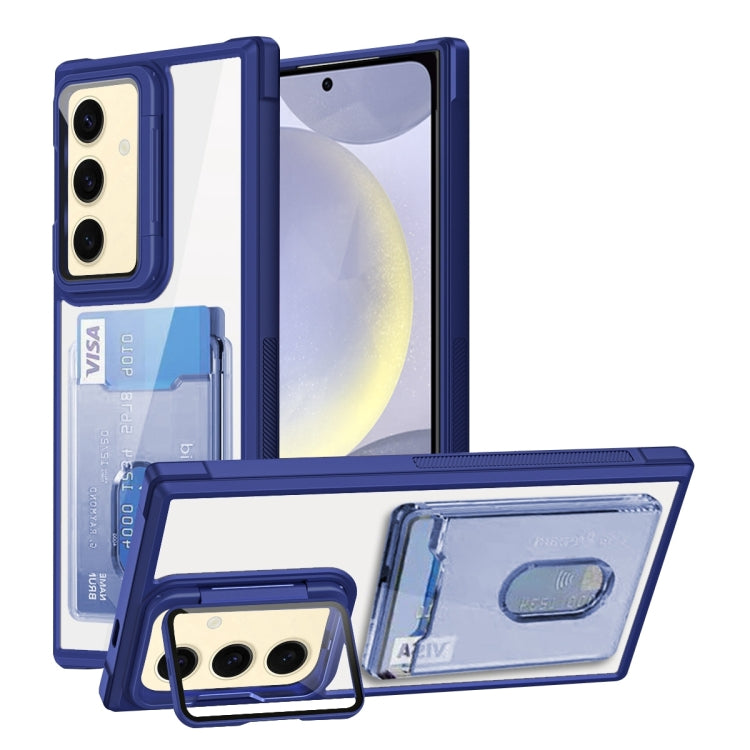 For Samsung Galaxy S24 FE 5G Card Bag Holder Acrylic Hybrid TPU Phone Case