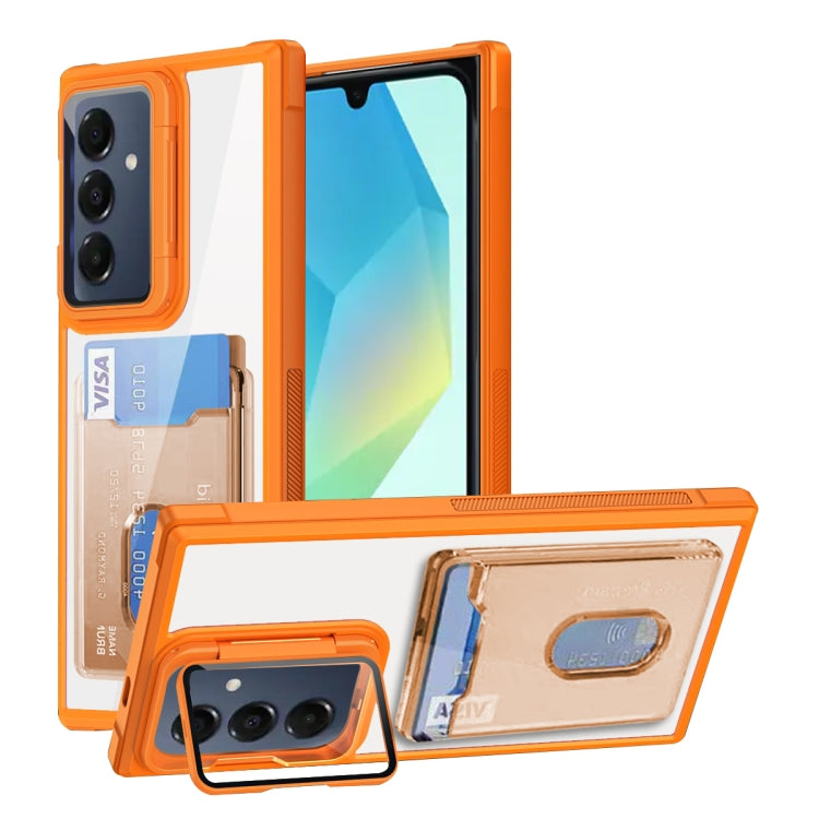 For Samsung Galaxy A16 5G Card Bag Holder Acrylic Hybrid TPU Phone Case