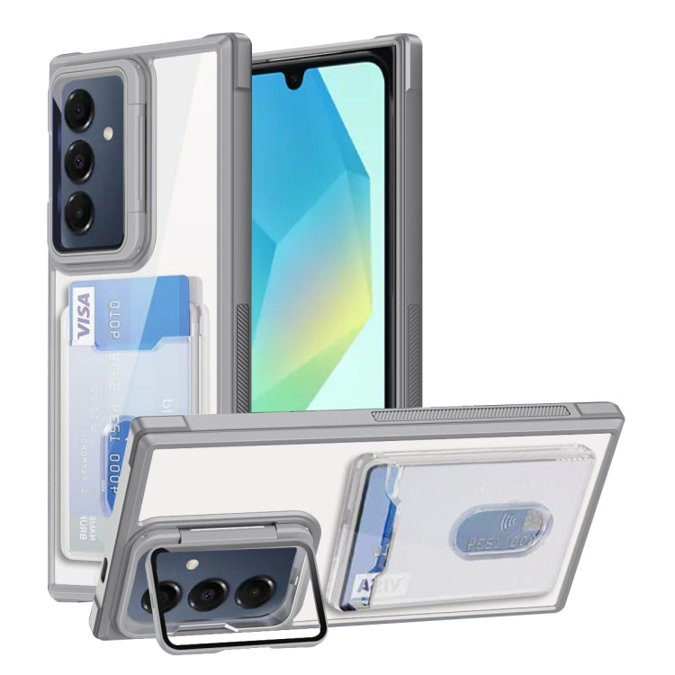 For Samsung Galaxy A16 5G Card Bag Holder Acrylic Hybrid TPU Phone Case