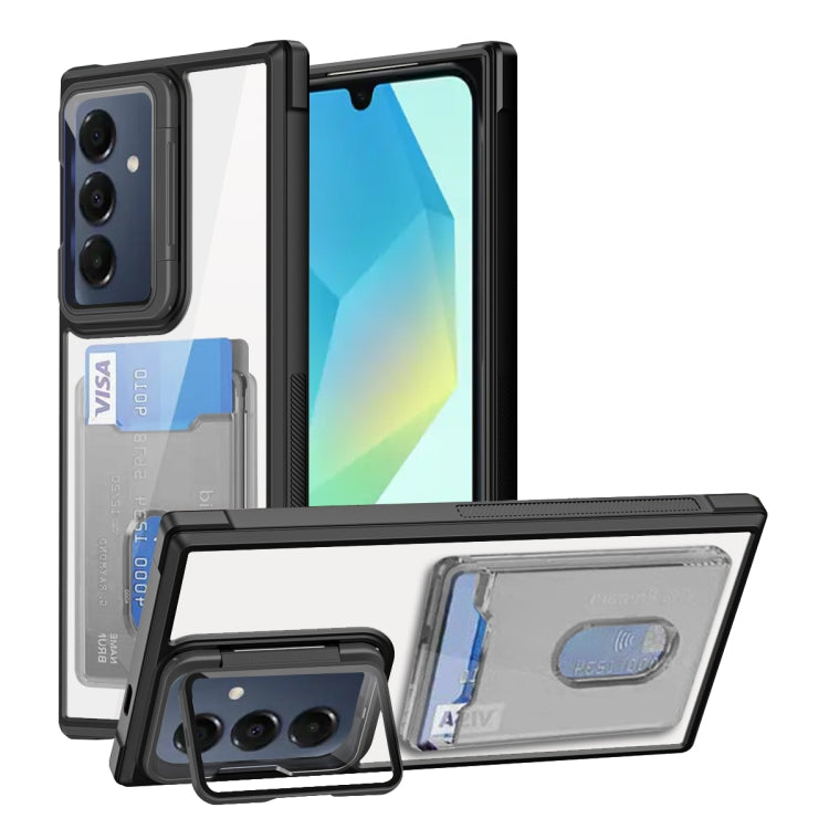 For Samsung Galaxy A16 5G Card Bag Holder Acrylic Hybrid TPU Phone Case