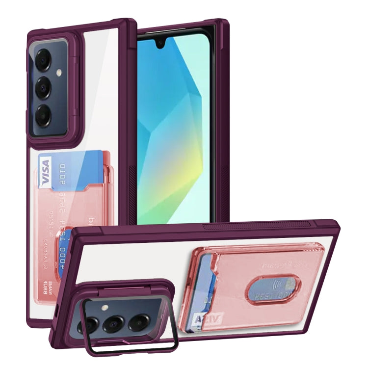 For Samsung Galaxy A16 5G Card Bag Holder Acrylic Hybrid TPU Phone Case