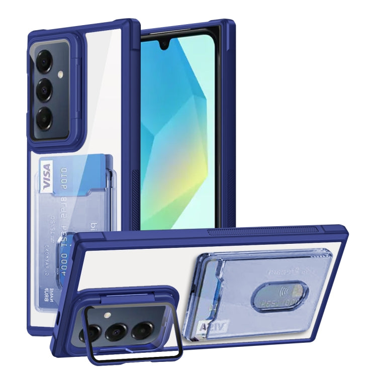 For Samsung Galaxy A16 5G Card Bag Holder Acrylic Hybrid TPU Phone Case