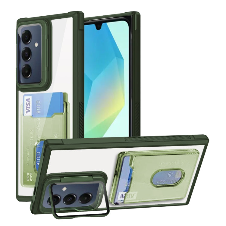 For Samsung Galaxy A16 5G Card Bag Holder Acrylic Hybrid TPU Phone Case
