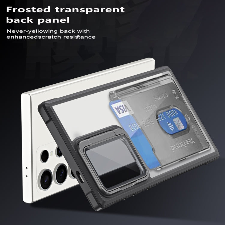 For Samsung Galaxy S24 FE 5G Card Bag Holder Acrylic Hybrid TPU Phone Case