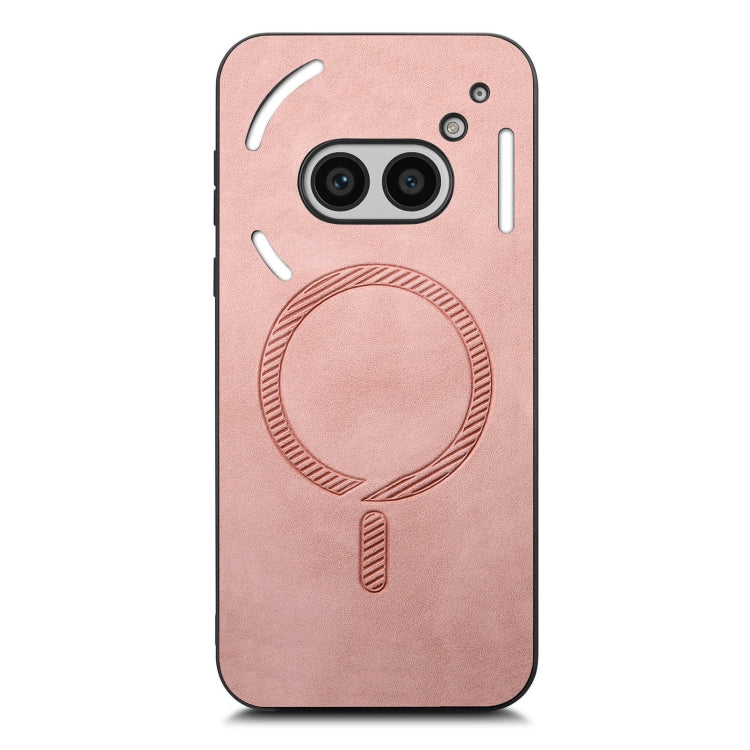 For Nothing Phone 2a Solid Color Retro Magsafe PU Back Cover Phone Case