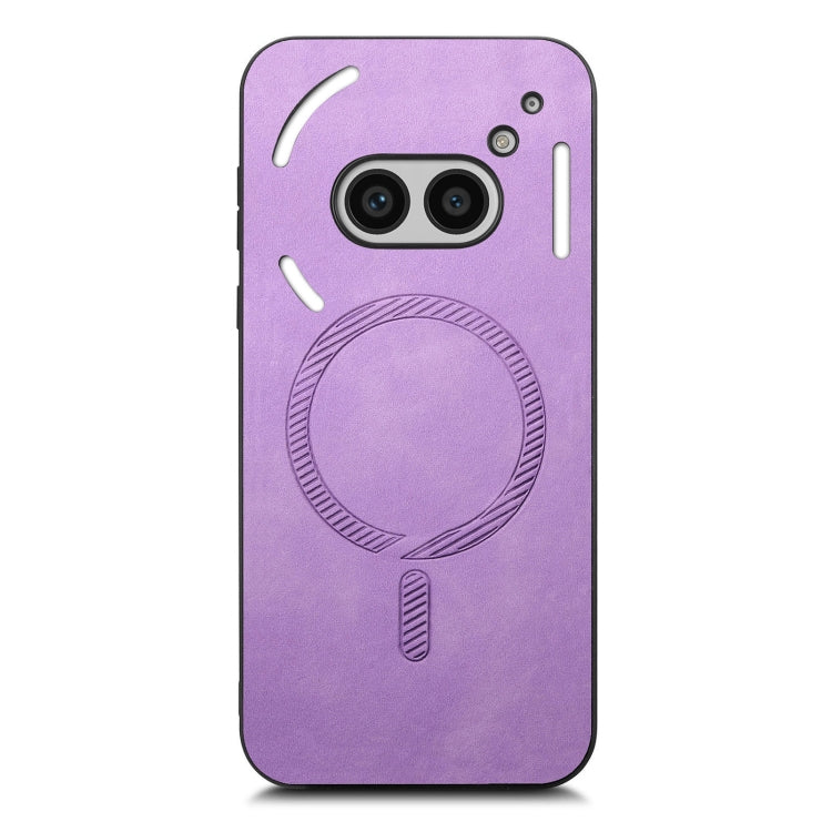 For Nothing Phone 2a Solid Color Retro Magsafe PU Back Cover Phone Case
