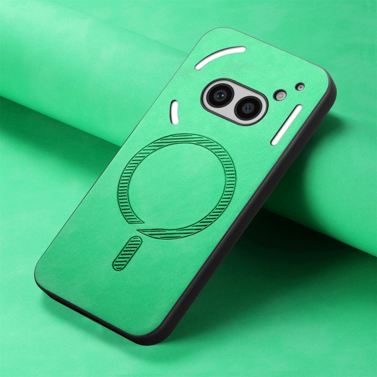 For Nothing Phone 2a Solid Color Retro Magsafe PU Back Cover Phone Case