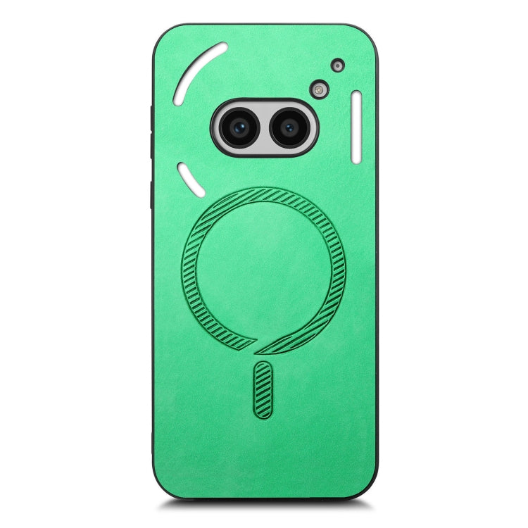 For Nothing Phone 2a Solid Color Retro Magsafe PU Back Cover Phone Case