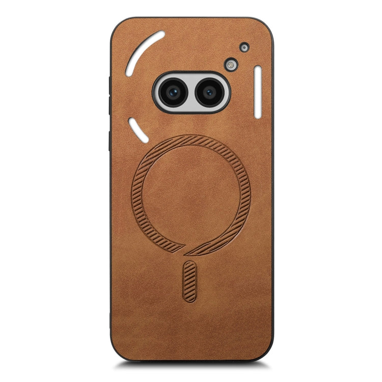 For Nothing Phone 2a Solid Color Retro Magsafe PU Back Cover Phone Case