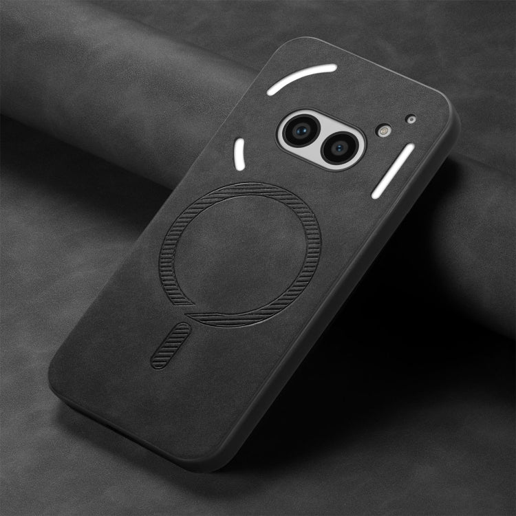 For Nothing Phone 2a Solid Color Retro Magsafe PU Back Cover Phone Case
