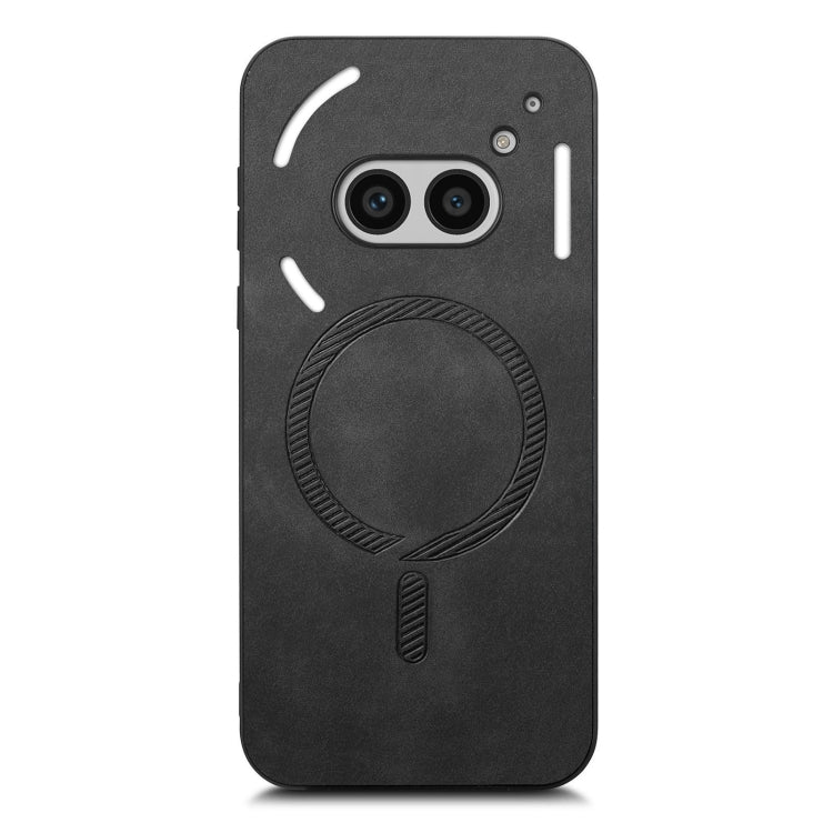 For Nothing Phone 2a Solid Color Retro Magsafe PU Back Cover Phone Case