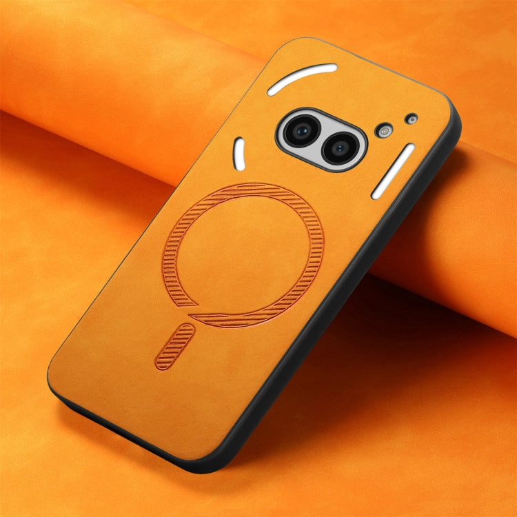 For Nothing Phone 2a Solid Color Retro Magsafe PU Back Cover Phone Case