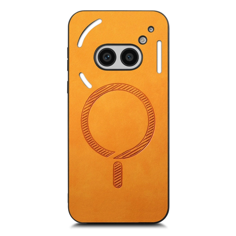 For Nothing Phone 2a Solid Color Retro Magsafe PU Back Cover Phone Case