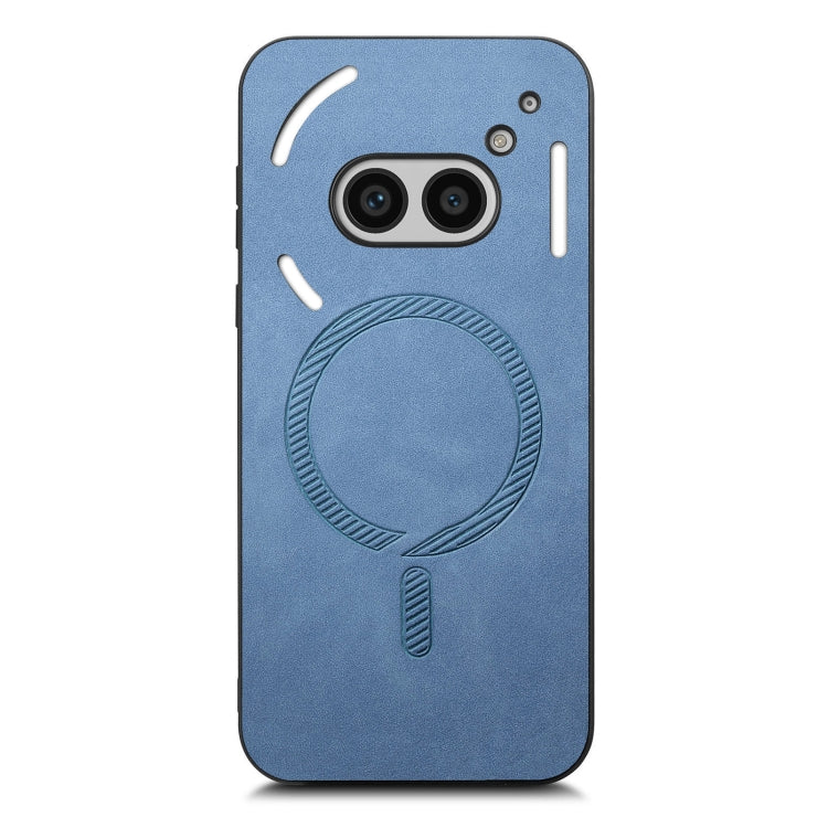 For Nothing Phone 2a Solid Color Retro Magsafe PU Back Cover Phone Case