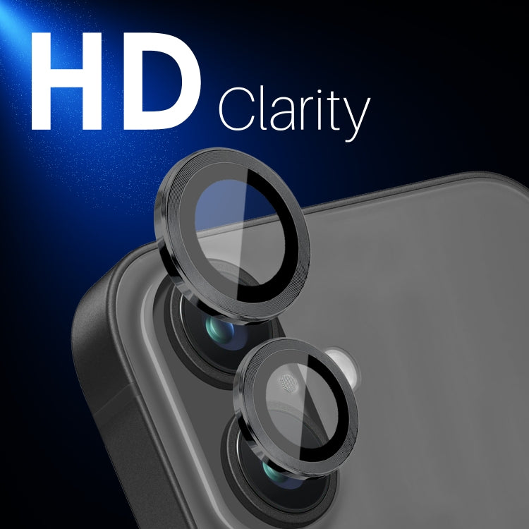 For iPhone 16 / 16 Plus NORTHJO 2 Sets 4pcs Camera Lens Protector Cover Metal Ring Film