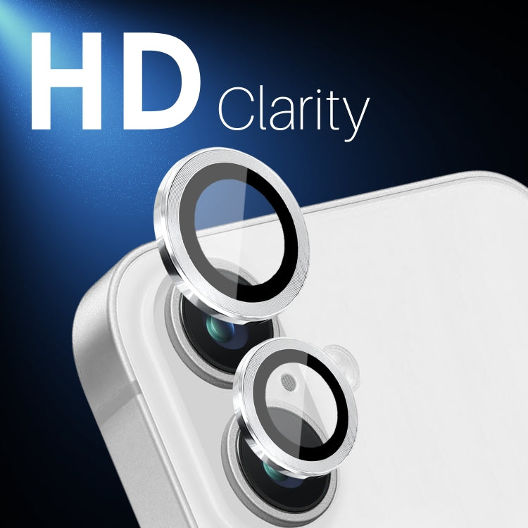 For iPhone 16 / 16 Plus NORTHJO 2 Sets 4pcs Camera Lens Protector Cover Metal Ring Film