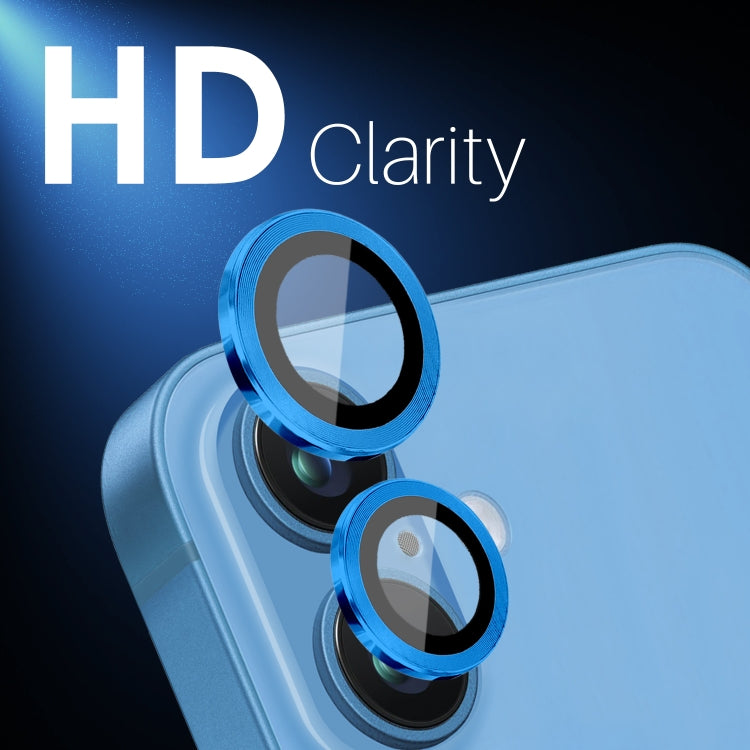 For iPhone 16 / 16 Plus NORTHJO 2 Sets 4pcs Camera Lens Protector Cover Metal Ring Film
